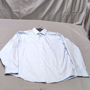 Brooks Brothers Mens Ice Blue Dress Shirt Crisp Supima‎ Cotton Regent Size 16.5